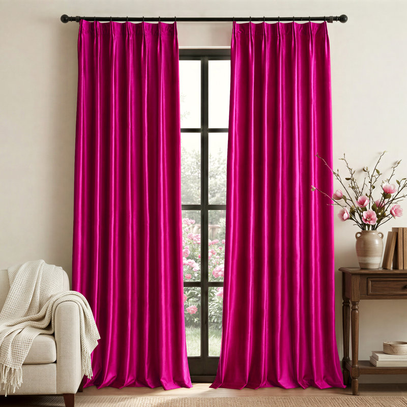 Luxury Velvet Pinch Pleated Blackout Curtains - Room Darkening Thermal Insulated Back Tab Soundproof Drapes with Hooks+Rings (set of 2)