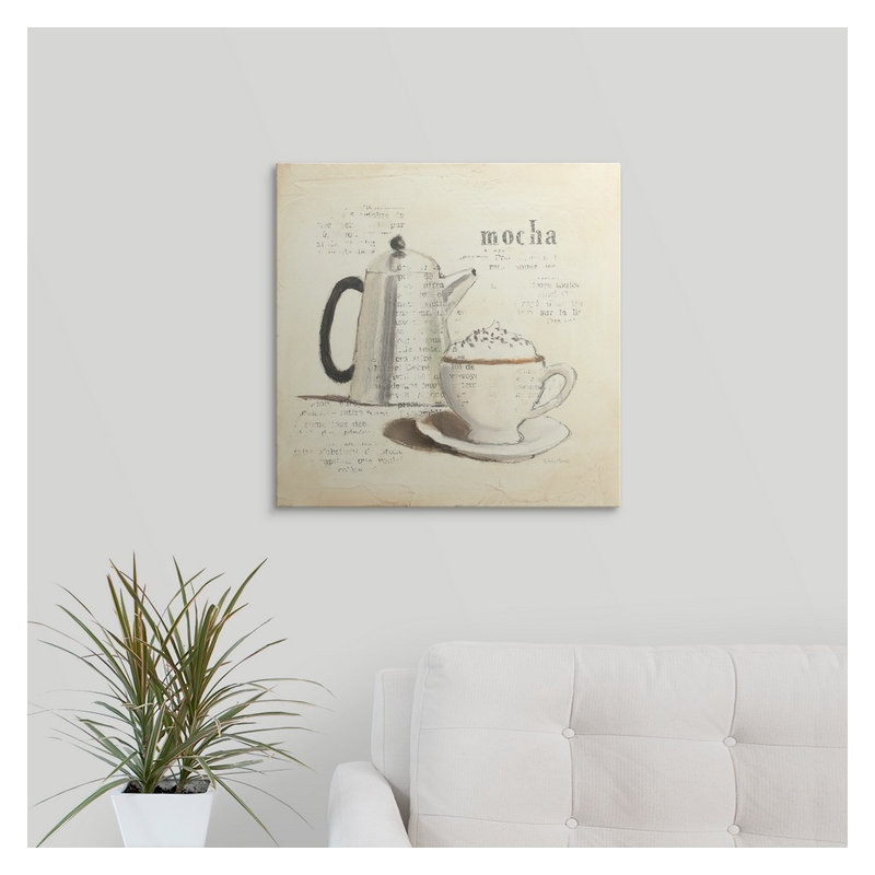 « i » par emily adams, impression Parisian Coffee, H 35 po x l 35 po x P 1,5 po, Toile