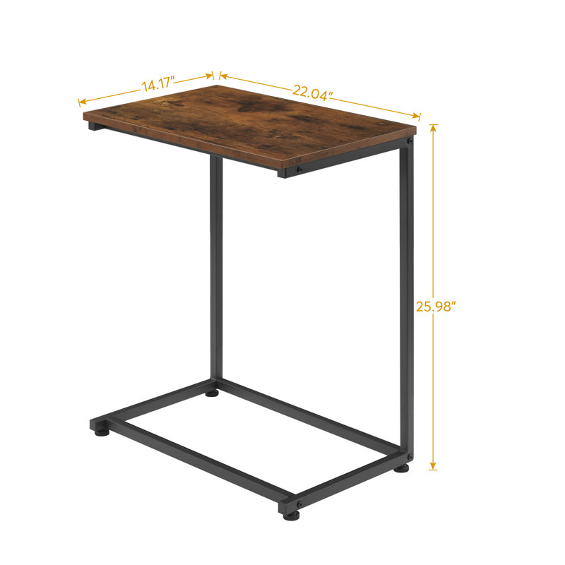 Table-plateau en forme de C, Noyer foncé