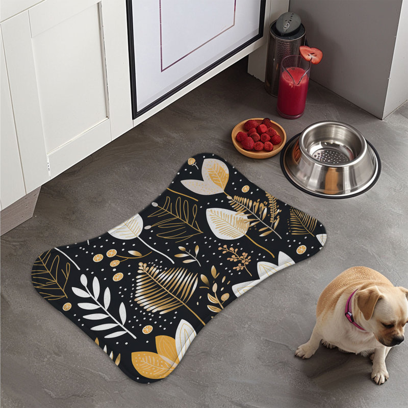 Green Boho - 1 Piece Bone Shape Feeding Mat