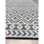 Tapis contemporain noir à motif géométrique en laine noué à la main 8x0