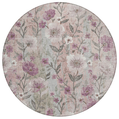 Machine Washable Indoor/Outdoor Raemoore ACN2403 Floral Rug