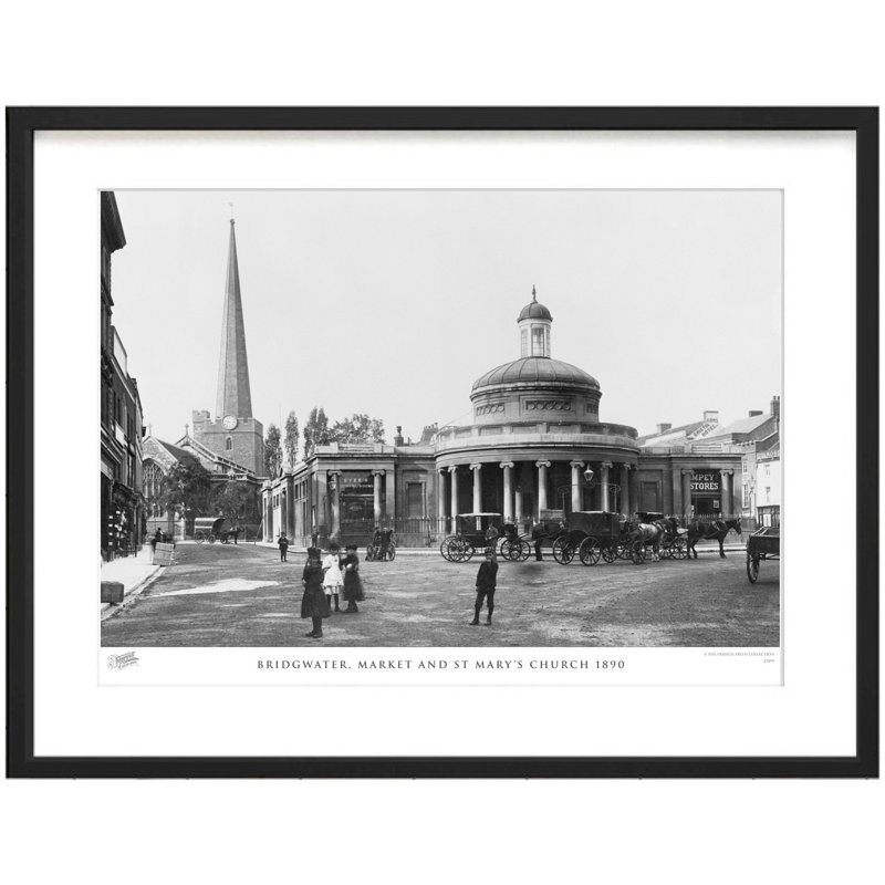 Bridgwater, Market And St Mary's Church 1890 - Single Picture Frame Print, 45cm H x 60cm W x 2.3cm D
