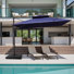 Parasol de patio en porte-à-faux carré 11 pi x 11 pi avec base