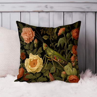 Animals William Morris Grasshopper Cottage Throw Pillow Cover