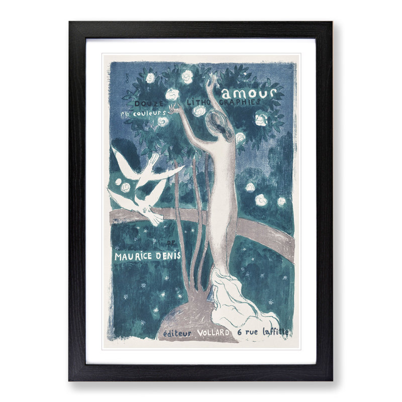 Love Cover by Maurice Denis - Picture Frame Graphic Art, 90cm H x 65cm W x 2cm D, Black Framed