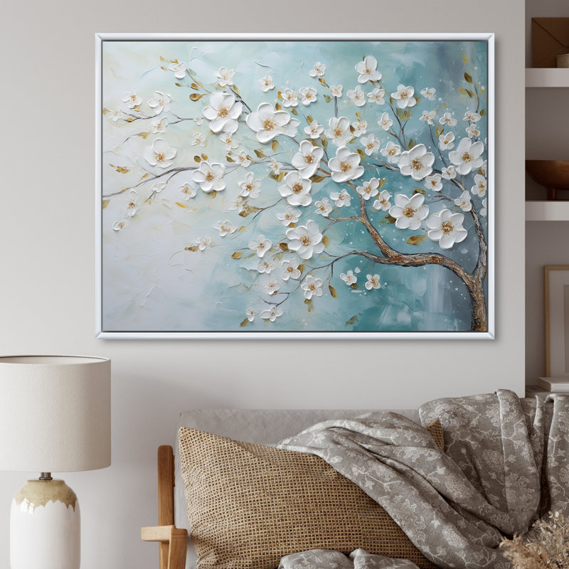 Dogwood Serenity Magical Tree II sur impression sur toile, H 30 po x l 40 po x P 1,5 po, Cadre flottant blanc