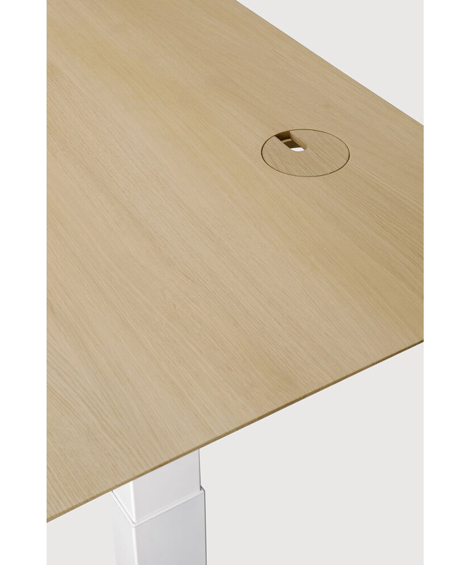 Bok Standing Desk, 25" H x 63" W x 31.5" D, Oak/White