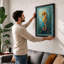 Striped Seahorse Coastal - Framed Print-1486596825-1486596831