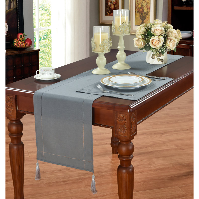 LINEN LOOK Maeva Table Runner, Grey