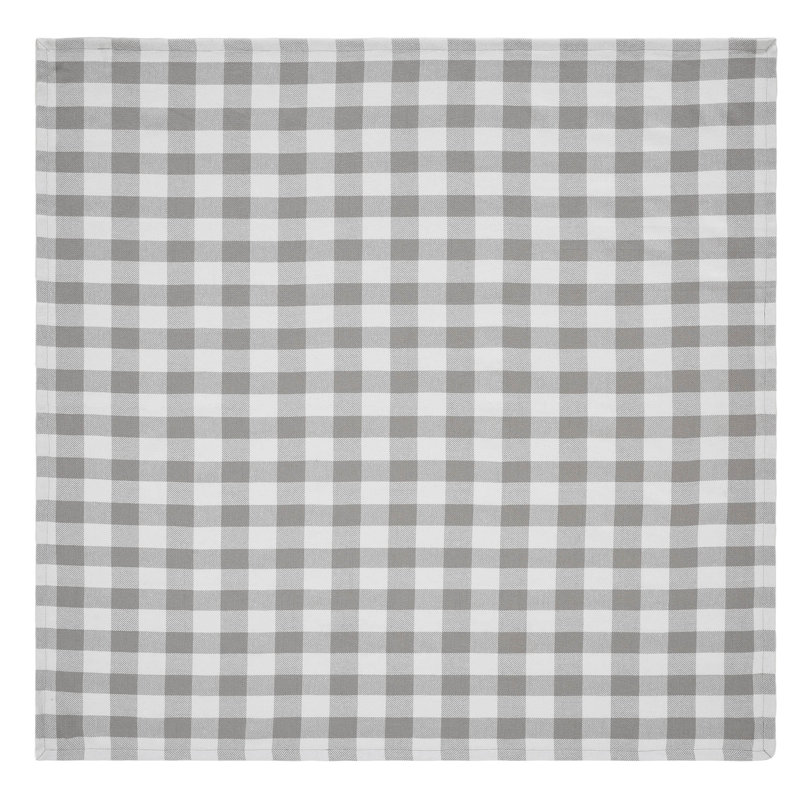Annie 40x40 Gray and White Cotton Buffalo Check Table Topper