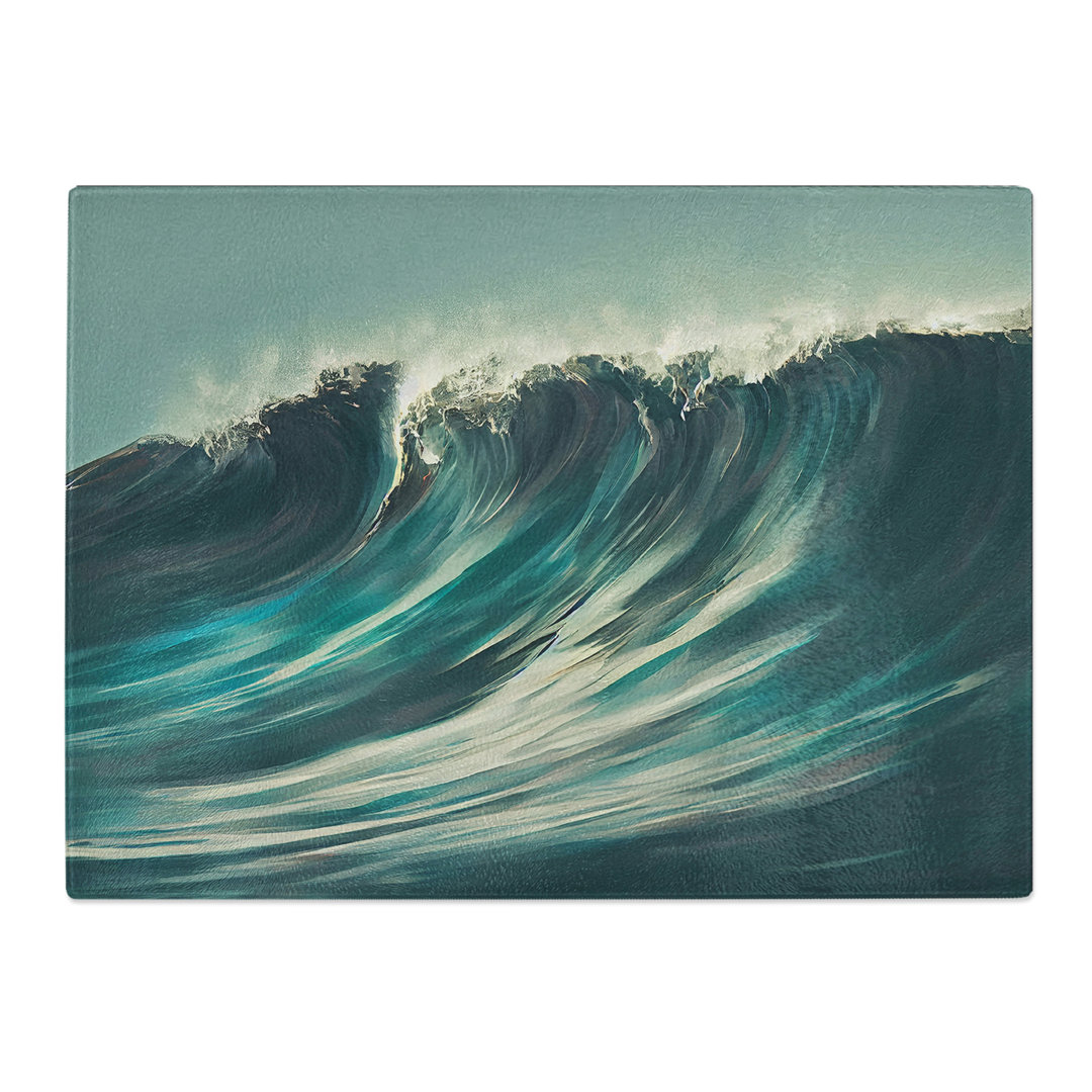 Intense Ocean Wave  Glass Chopping Board