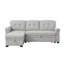 Linen Reversible Sleeper Sectional Sofa with Storage Chaise-2050731874-2050731875