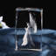 Figurine d'ange en cristal gravée au laser 3D avec socle à DEL à couleurs changeantes