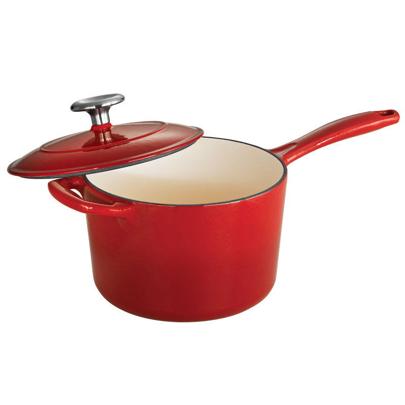 Tramontina Bestow Enameled Cast Iron Covered Saucier, Gradated Red, 3 qt.