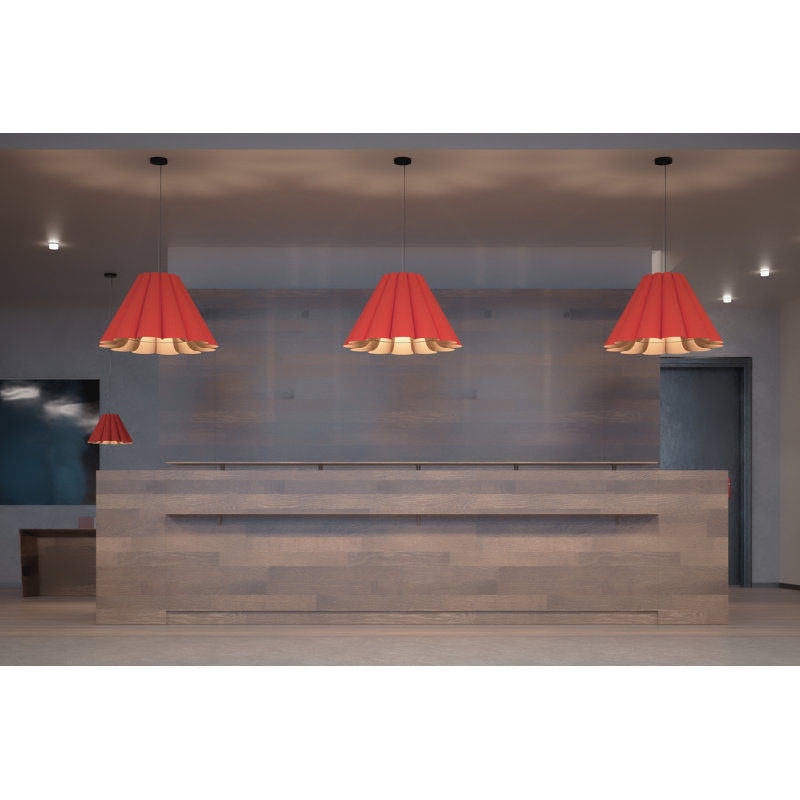 Luminaire suspendu moyen Lora 56, Rouge, H 19,8 po x l 31,5 po x P 31,5 po