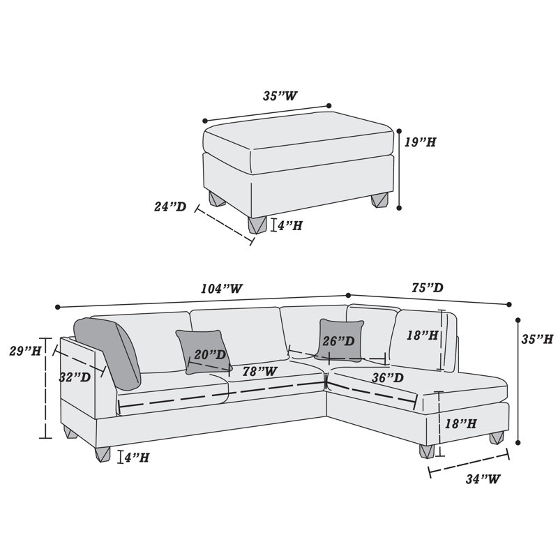 Upholstered L-Shaped Sectional