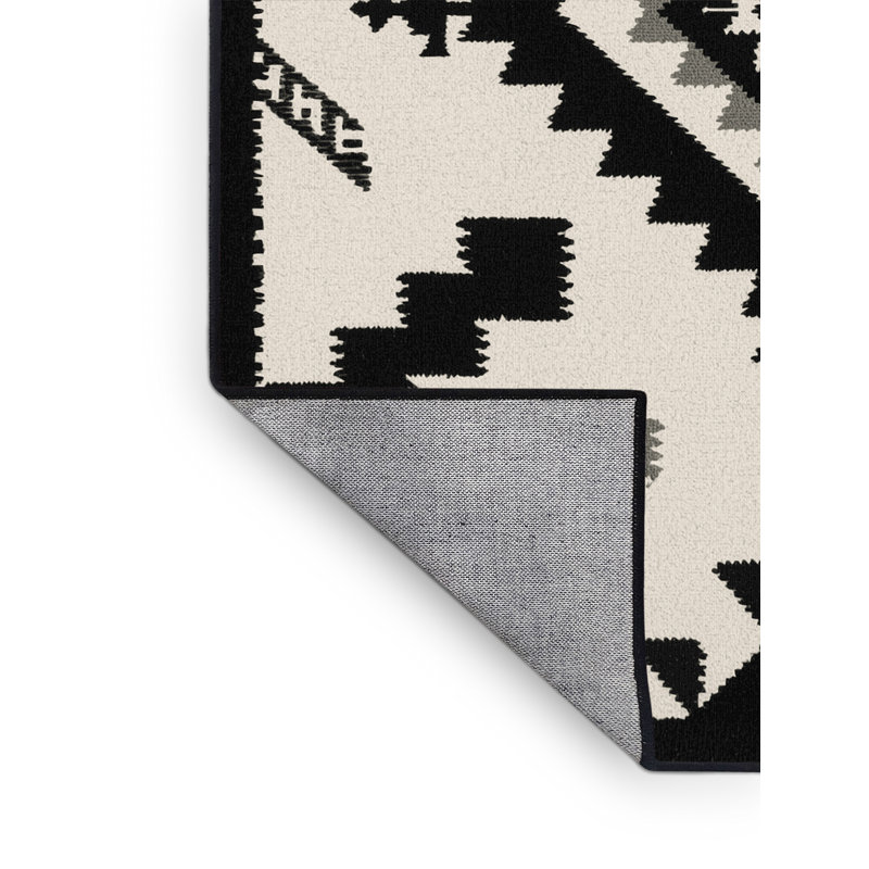Tapis géométrique beige lavable à la machine Pauleta, Carré 4 pi