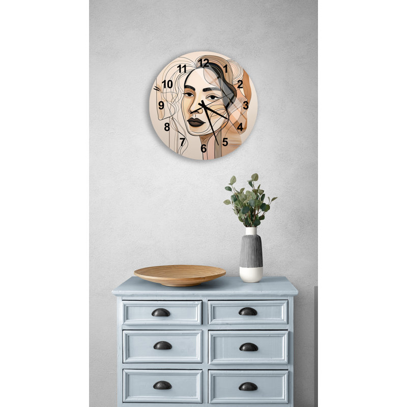 Horloge murale abstraite abstraite, Noir