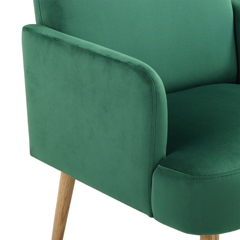 Douglasland Velvet Armchair with Footstool, Green
