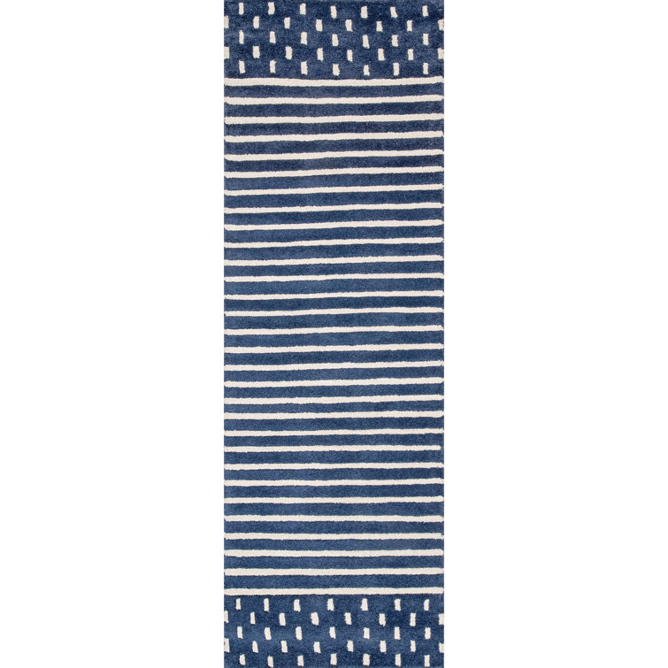 Xzayden Striped Wool Area Rug