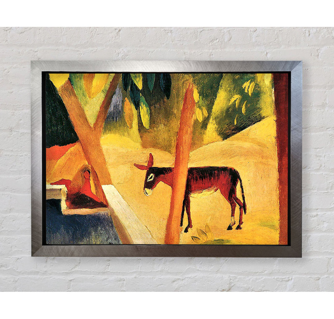 August Macke Donkeys In The Palms - Einzelne Bilderrahmen Kunstdrucke