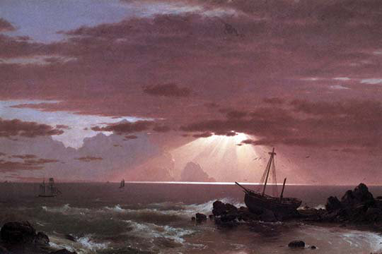 « the wreck » par frederic edwin, reproduction d’art, 20" H x 30" W