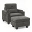 Canapé inclinable simple avec dossier réglable manuellement, port de charge USB sur le côté de l'accoudoir et repose-pieds de rangement assorti-619314024