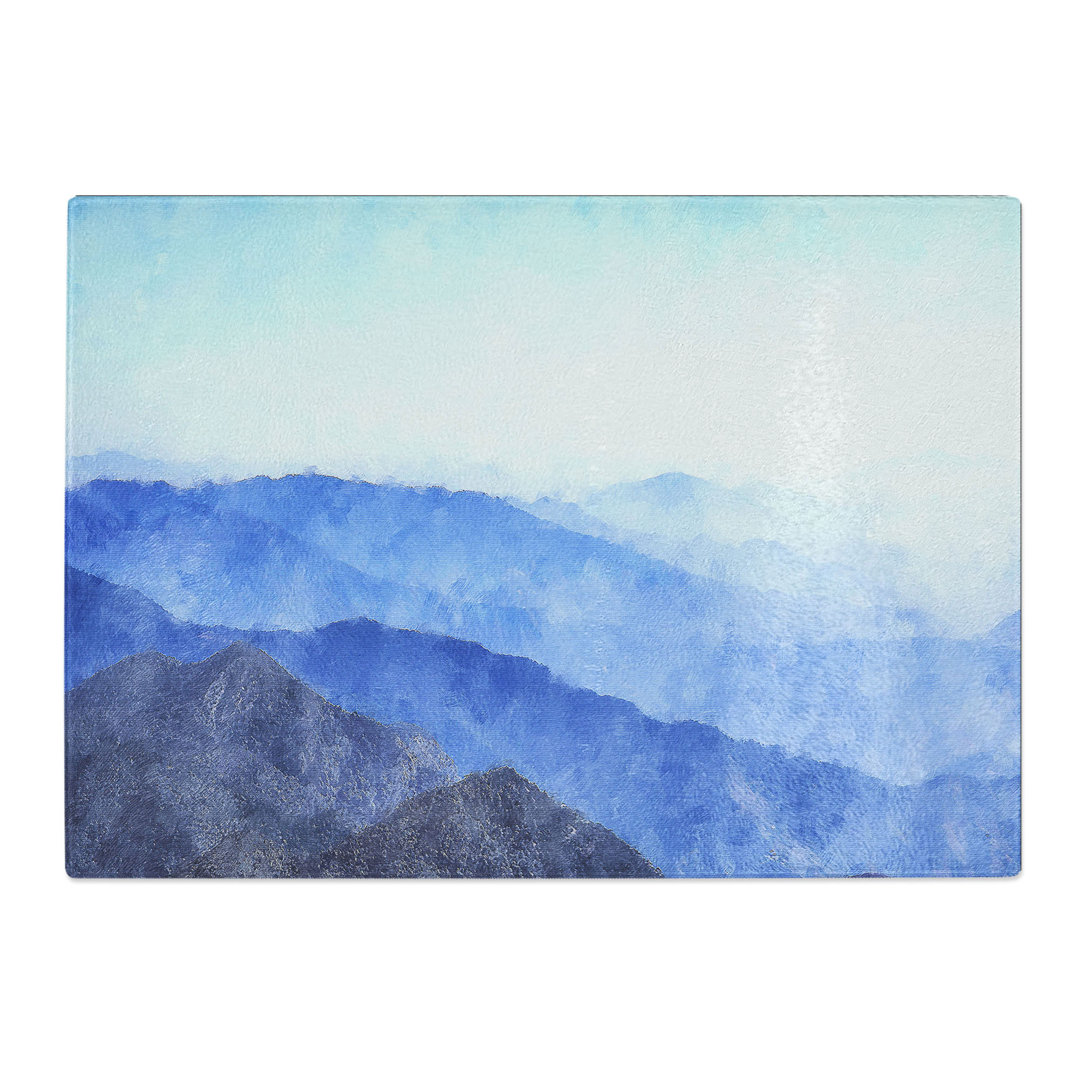 Tempered Glass Fog over the Mountain Valleys Chopping Board