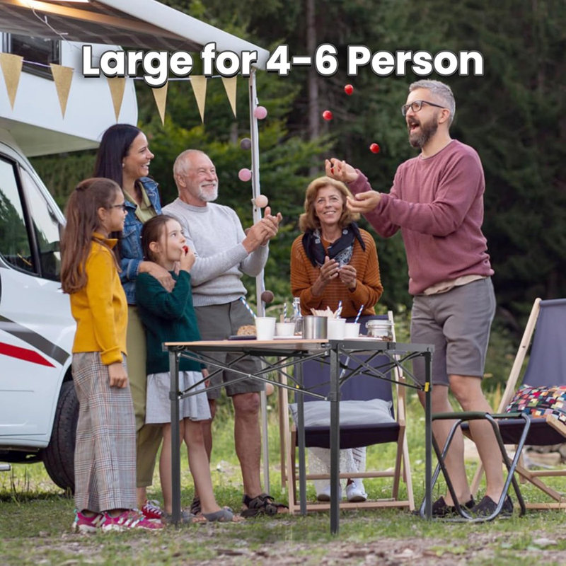 Grande table de camping pliable pour 4 à 6 personnes