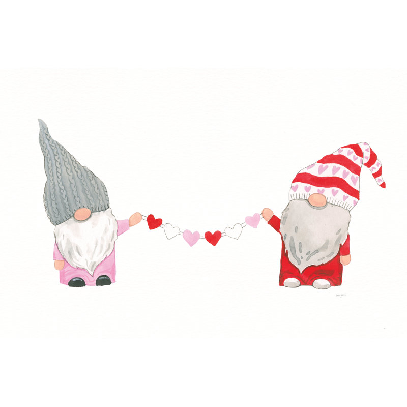 Gnomes In Love I by Jenaya Jackson - Wrapped Canvas Painting, 30cm H x 46cm W
