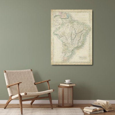 Breakwater Bay Hall, Sidney Gallery, art sur toile tendue: Carte du Brésil 22328Z