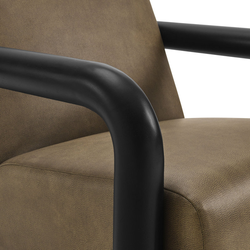 Fauteuil d'appoint en cuir Sereno Sereno, Champignon, Noir