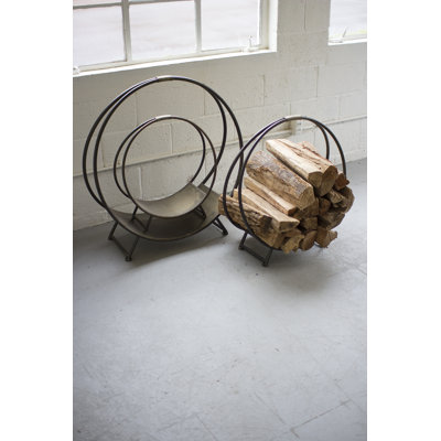  Fireplace Log Holder Set of 3 – Metal Storage Racks – 33.5" Tall