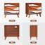 Commode 3 tiroirs l 31,5 po Mid-Century