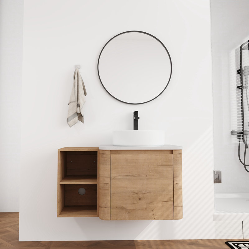 Meuble-lavabo flottant simple 36 po avec comptoir en quartz 36 po, 36"