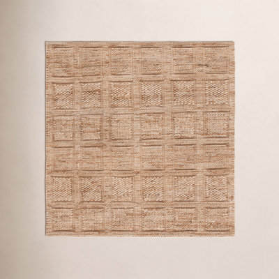 Hand-Woven Plaid Jute Rug