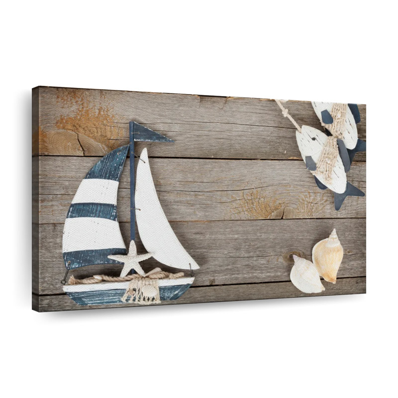 Jouet voilier sur toile, H 16 po x l 24 po x P 1,25 po