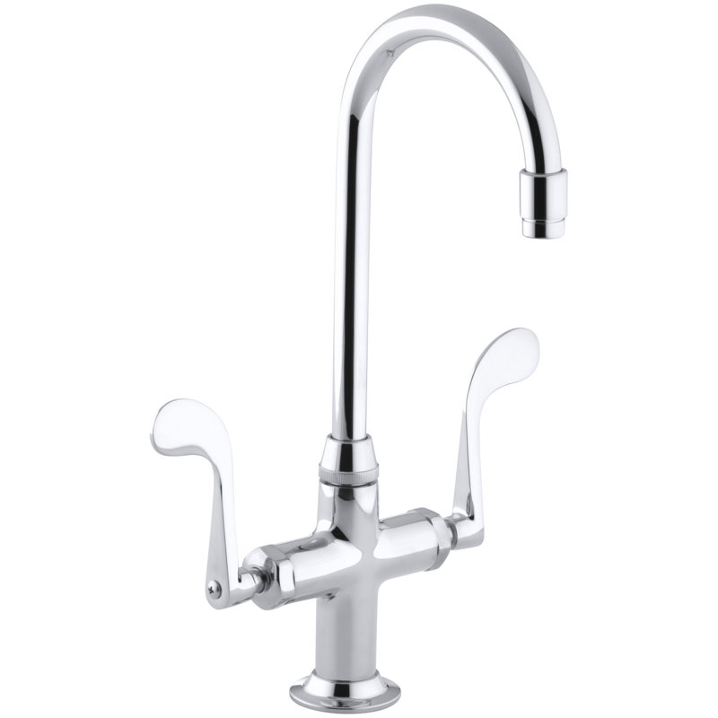 Robinet de cuisine à poignée double Essex, Chrome poli