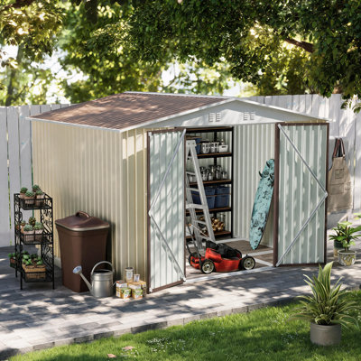 Abri de jardin en métal avec porte