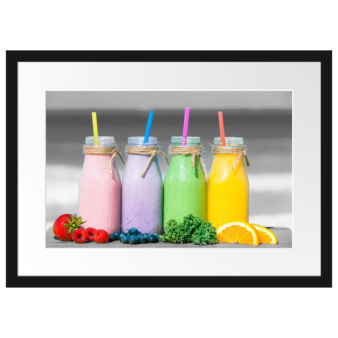 Gerahmter Fotodruck Smoothies in verschiedenen Farben