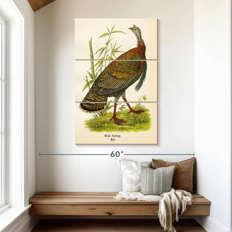 Brampt Wild Turkey Lithograph, 50" H x 32" W