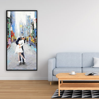 Kiss Of Times Square Print On Canvas