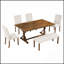 Ensemble de table de salle à manger 6 pièces avec table rectangulaire en bois de 72 pouces, 4 chaises rembourrées et banc confortable-852497686-852497691