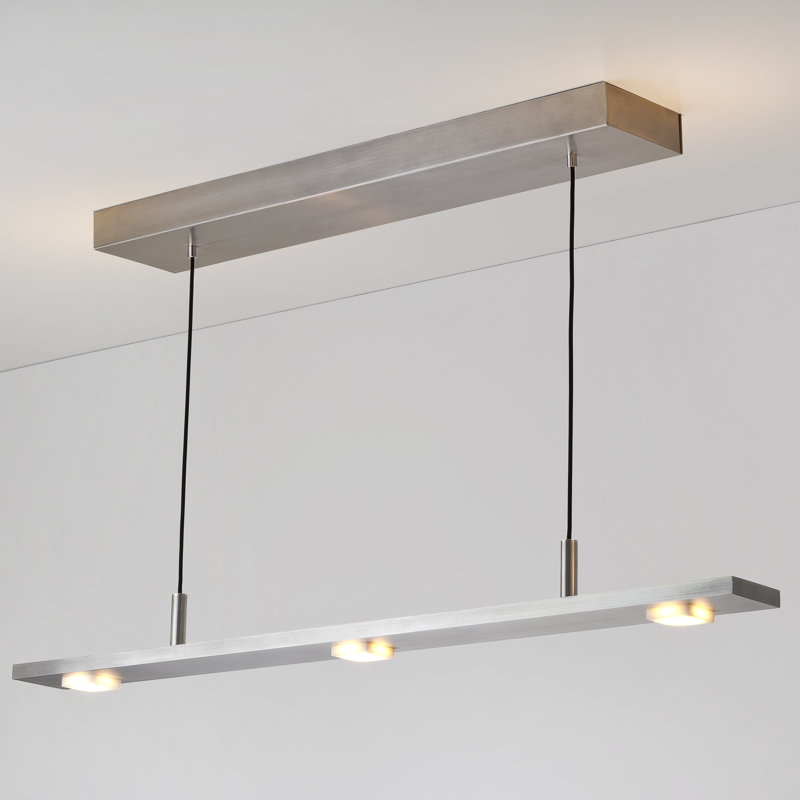 Luminaire suspendu linéaire Brevis à DEL, Aluminium brossé, 42 po, (2700K) Blanc chaud sec