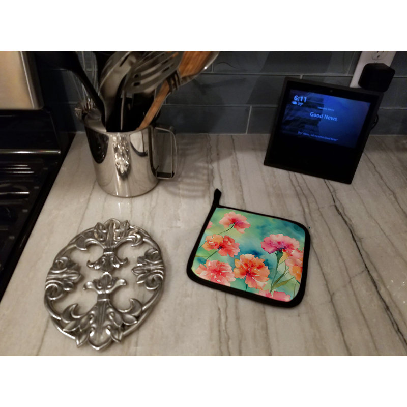 Caroline's Treasures Floral Polyester Potholder Set