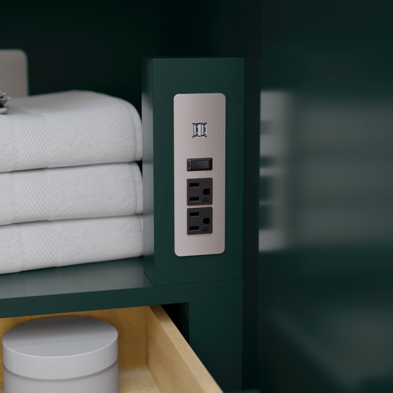 Ensemble de meuble-lavabo simple 42 po Marlena, Vert, Brun