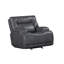 Fauteuil inclinable Tito, polyester gris, accoudoirs coussinés-109470186