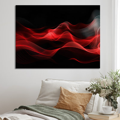 Abstraction contemplative rouge et noire - reproduction