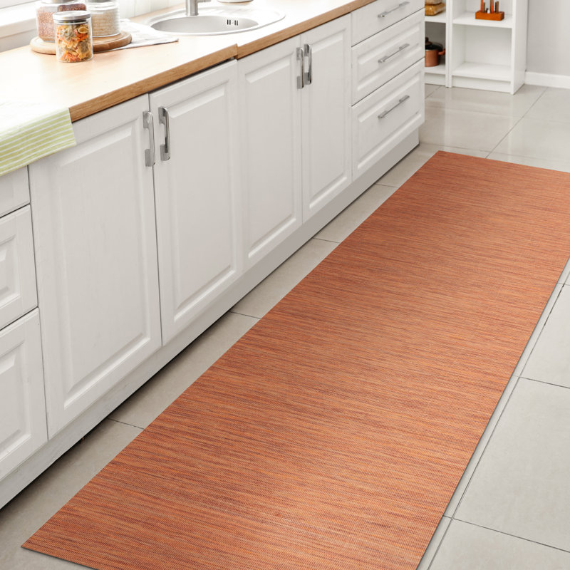 Tapis intérieur / extérieur orange Amora, Tapis de couloir 2 pi 2 po x 8 pi